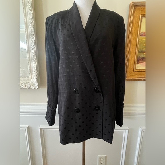 New Anthropologie x Keepsake Promise Polka Dot Blazer Size Small Black - Picture 5 of 8